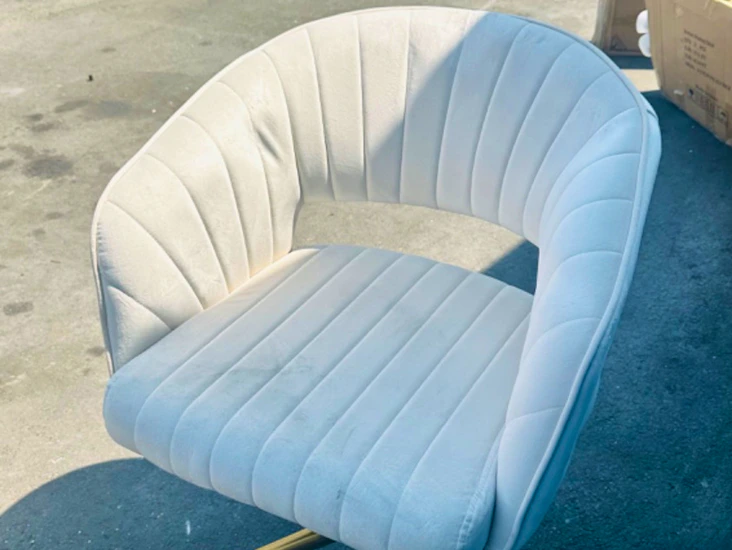 Beautiful white velvet chair