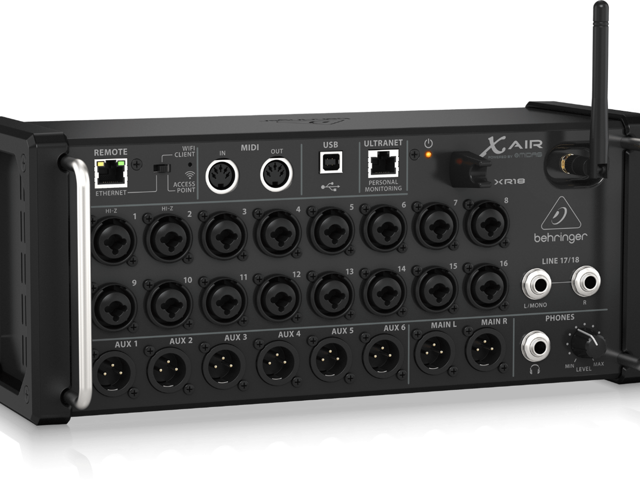 Behringer x air xr18 wifi digital mixer, usb interface