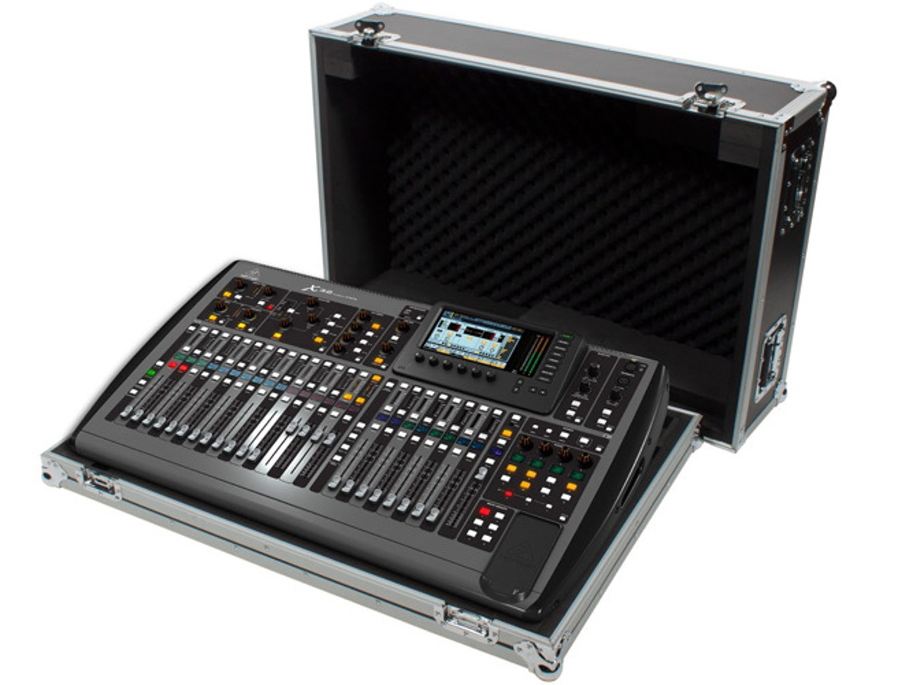 Dj digital mixer, behringer x32 compact,  flightcase & swan neck lamp