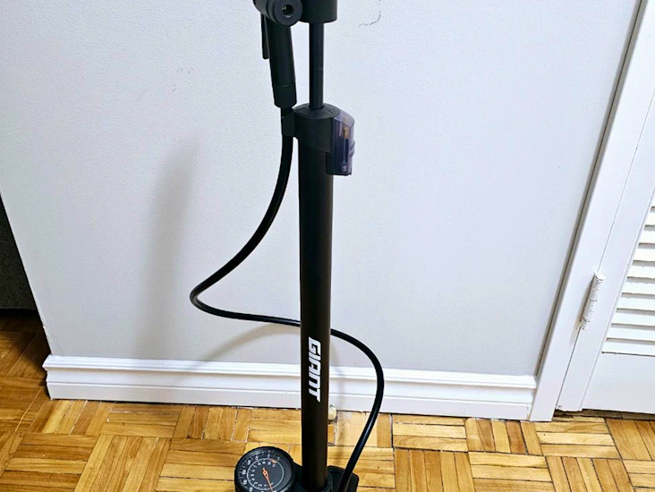 Bike air pump with adaptors
