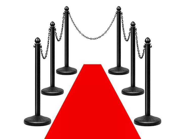 Black or white vip stanchions 50'