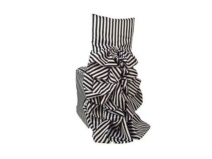 Black and white stripes satin chair cover