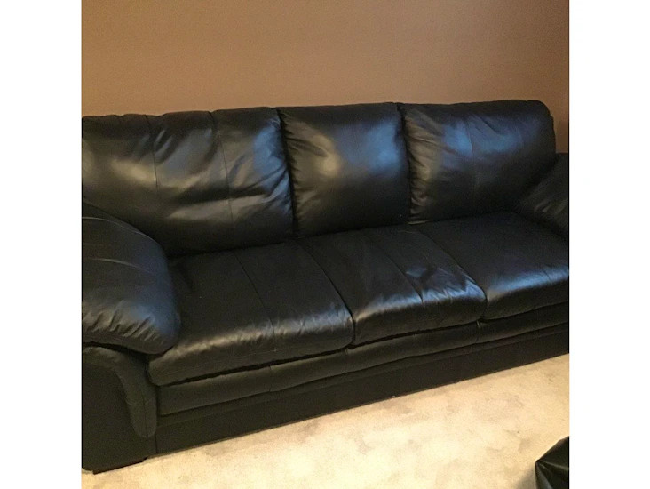Black leather couch
