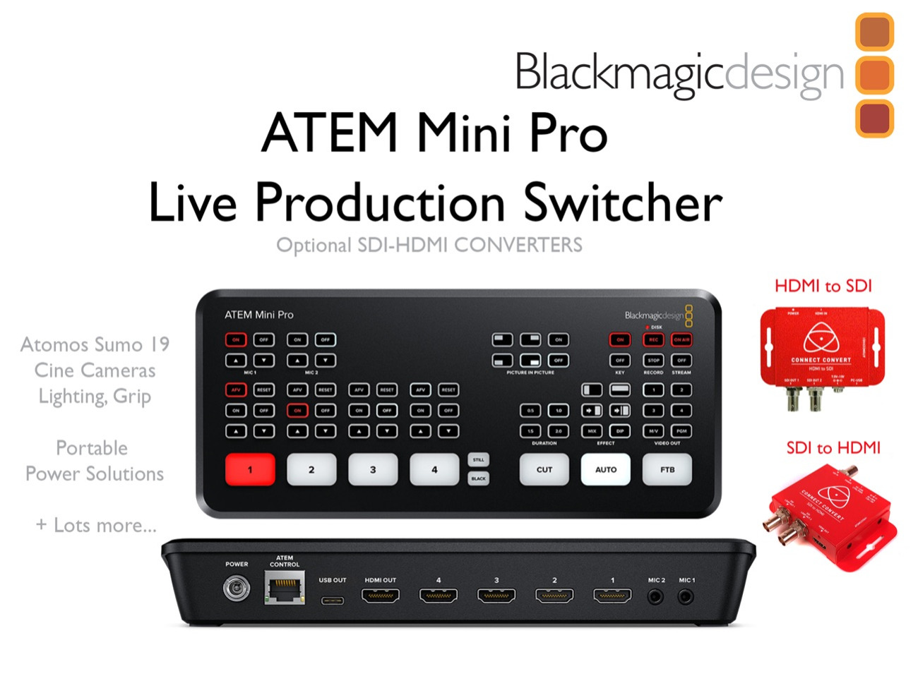 Black magic atem mini pro - live production switcher 