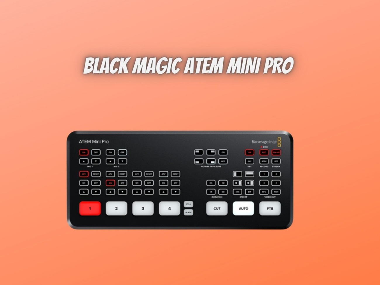 Black magic atem mini pro 4k live production mixer