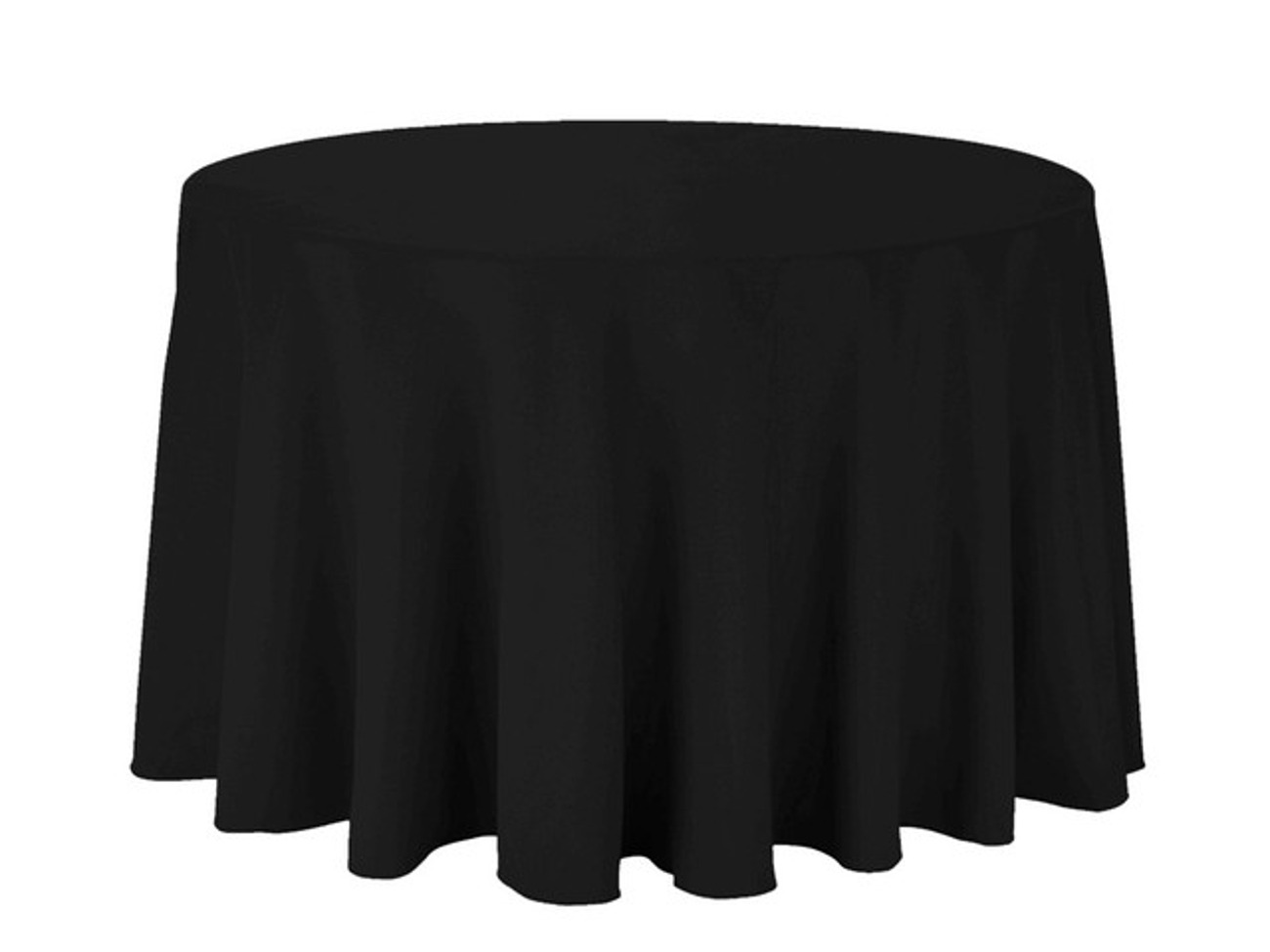 Black round polyester tablecloth 
