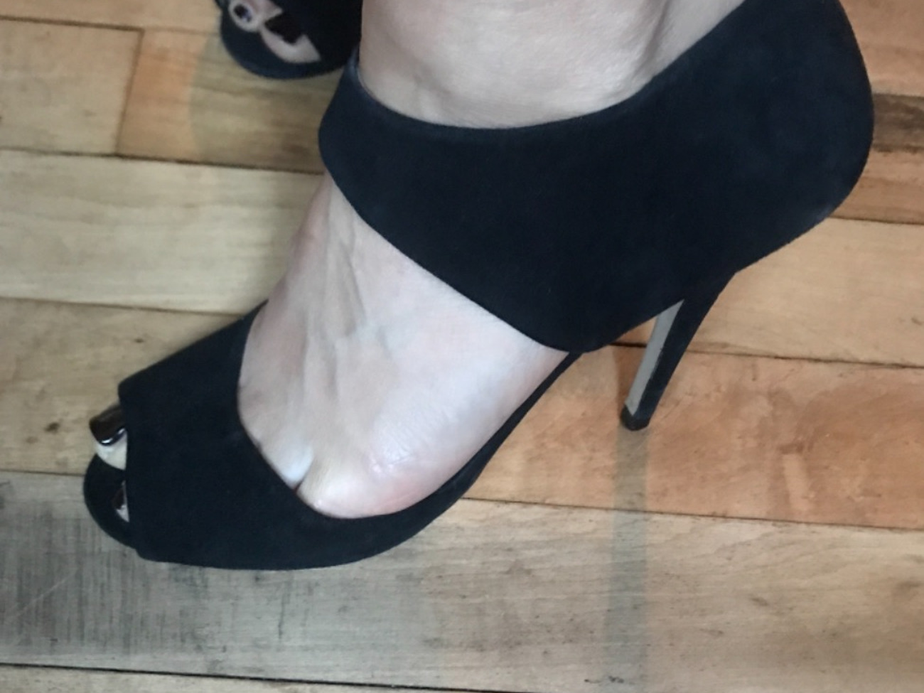 Black suede stilettos size  5