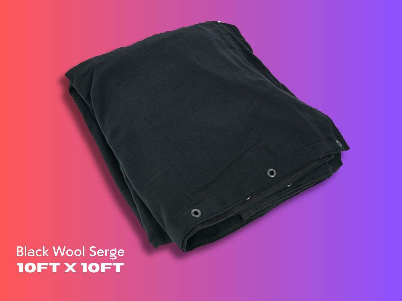 X1 black wool serge drape curtain cloth 10ft x 10ft