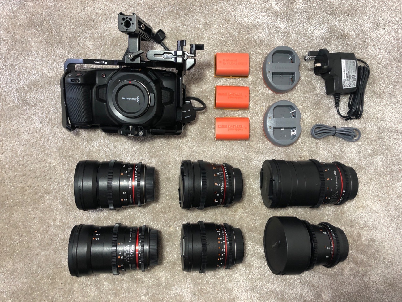 Bmpcck 4k cinema camera with cine prime lenses