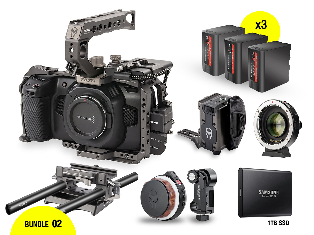 Blackmagic 4k (bmpcc4k) + tilta focus + ssd