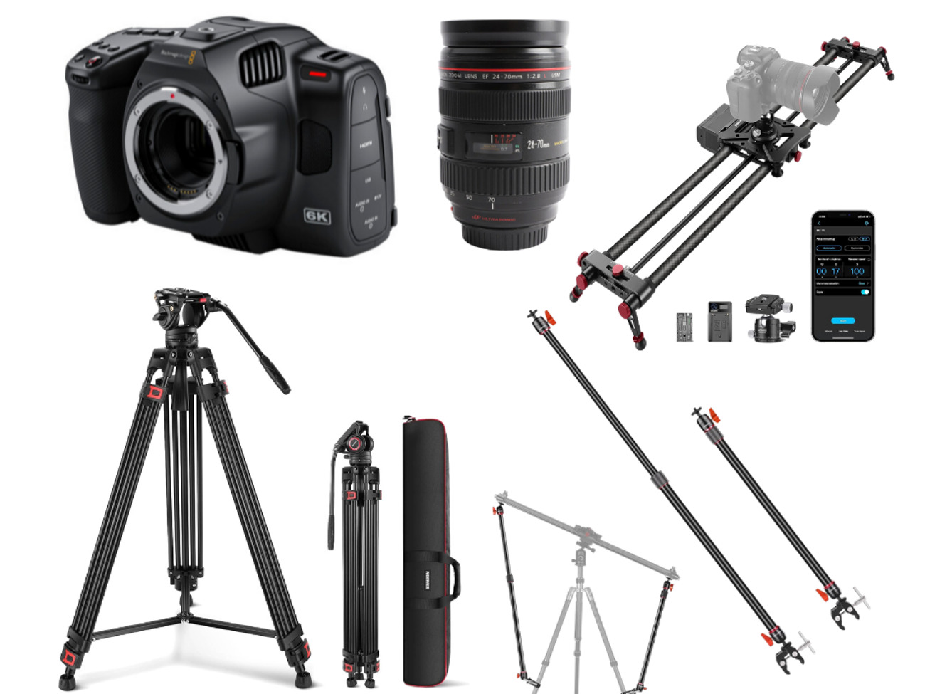 Blackmagic cinema camera 6k pro with moterized slider