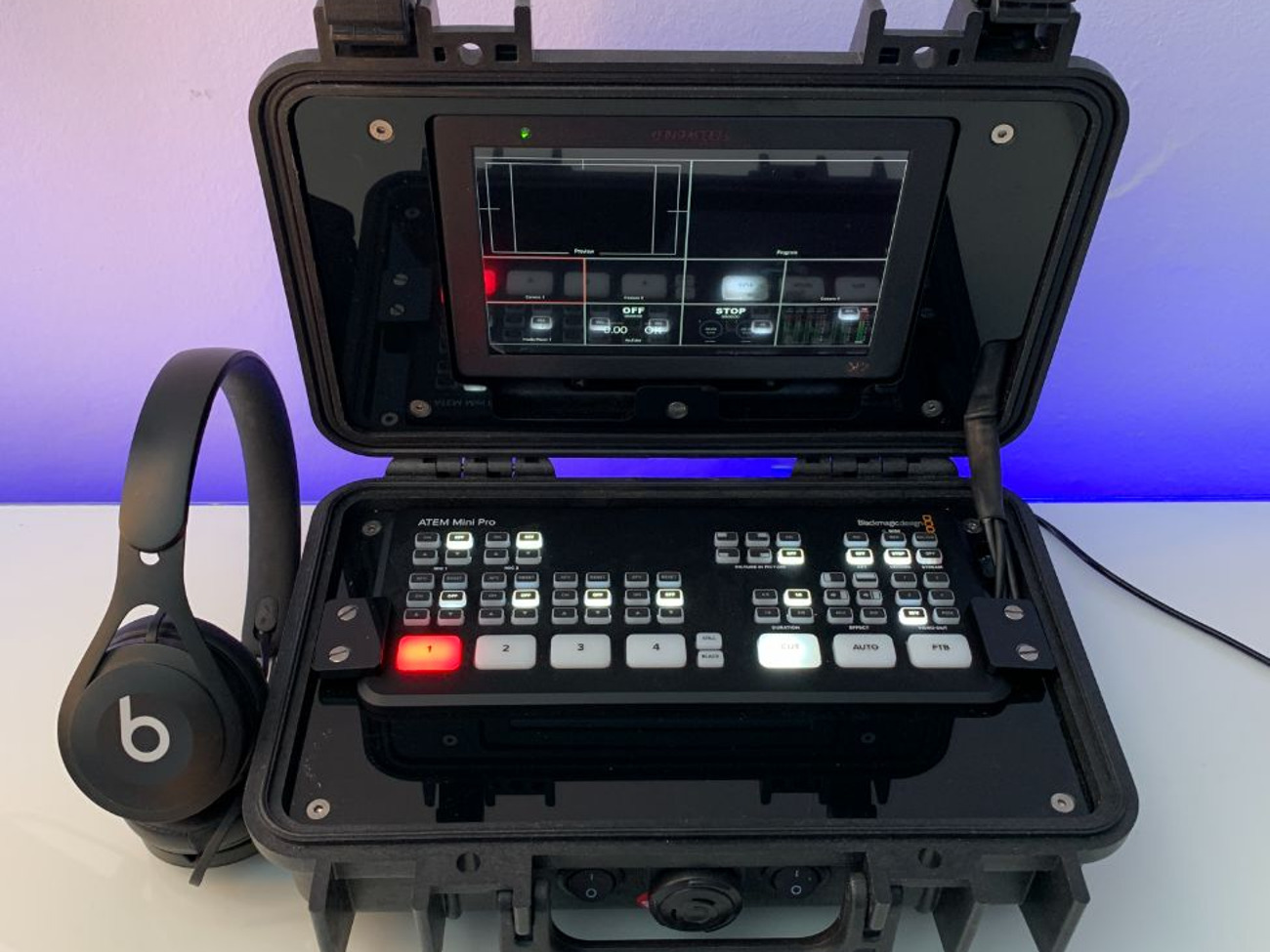 Blackmagic  atem mini pro 500gb ssd live stream switcher camera hdmi pocket design monitor screen