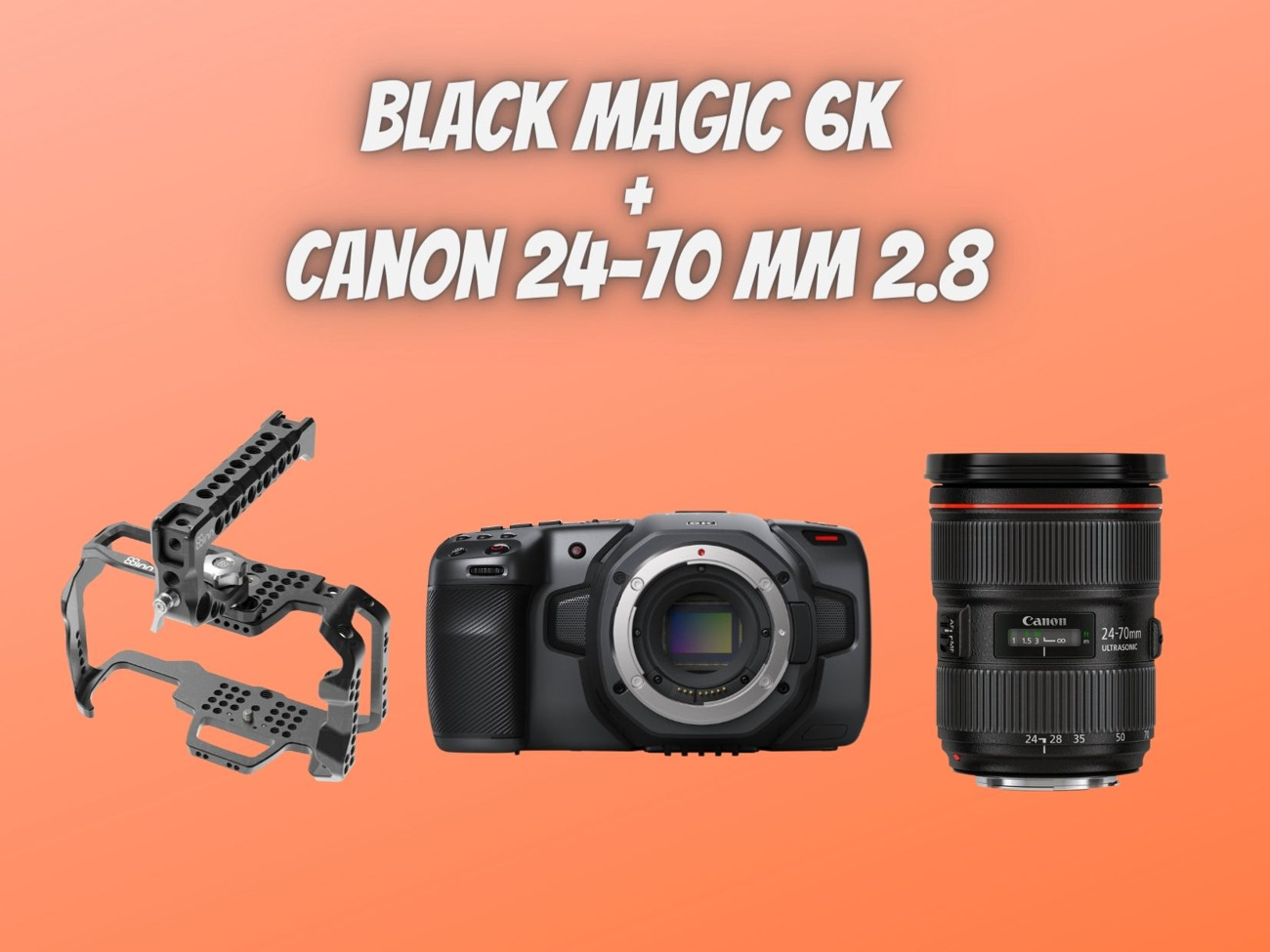 Blackmagic pocket 6k bmpcc + canon 24-70mm 2.8 ii lens