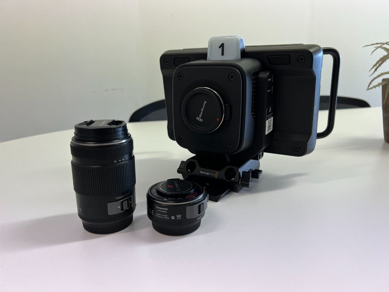 Blackmagic studio 4k camera & two lenses