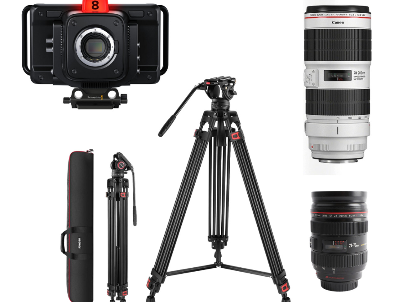 Blackmagic studio camera 6k pro with canon lens set