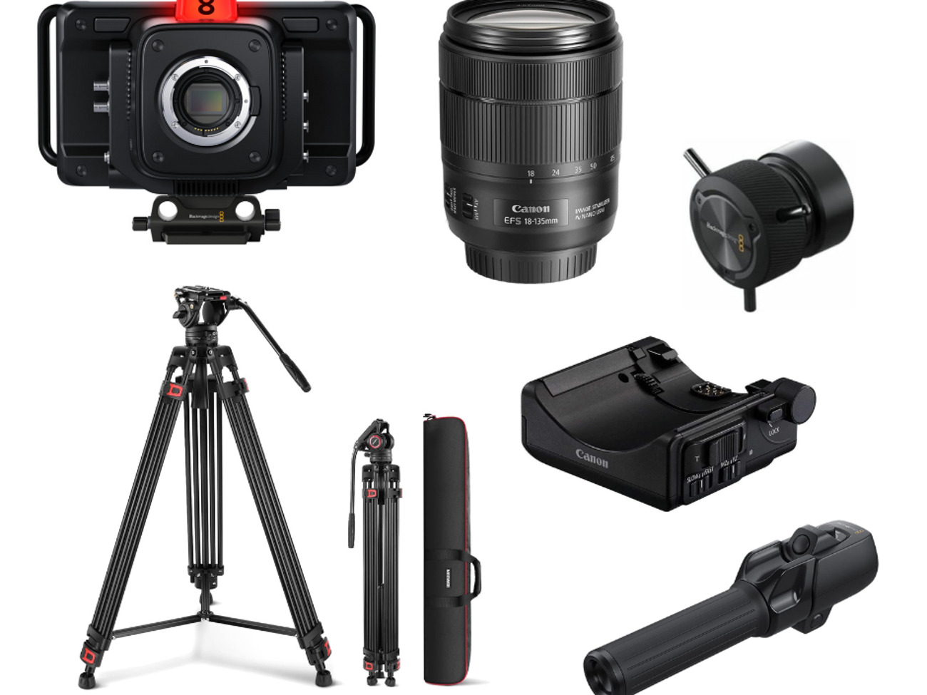 Blackmagic studio camera 6k pro with focus/zoom demand set