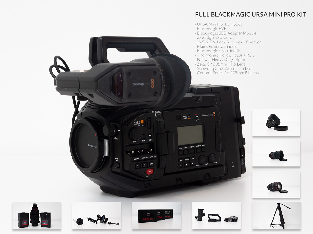 Blackmagic ursa mini 4.6k (full bundle)