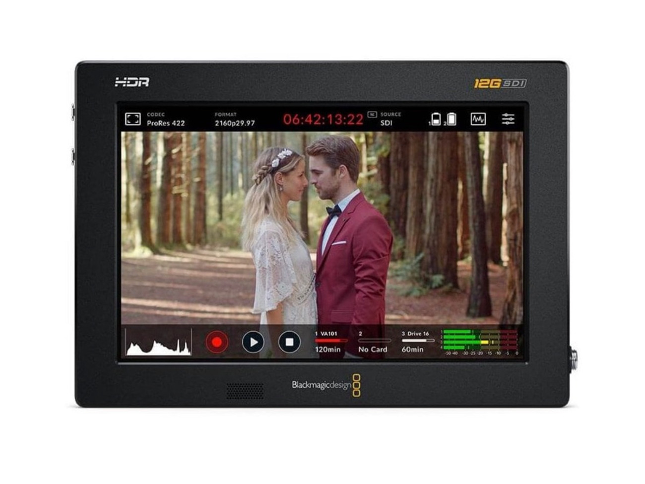 Blackmagic video assist 7” 4k 12g + 512gb sd card