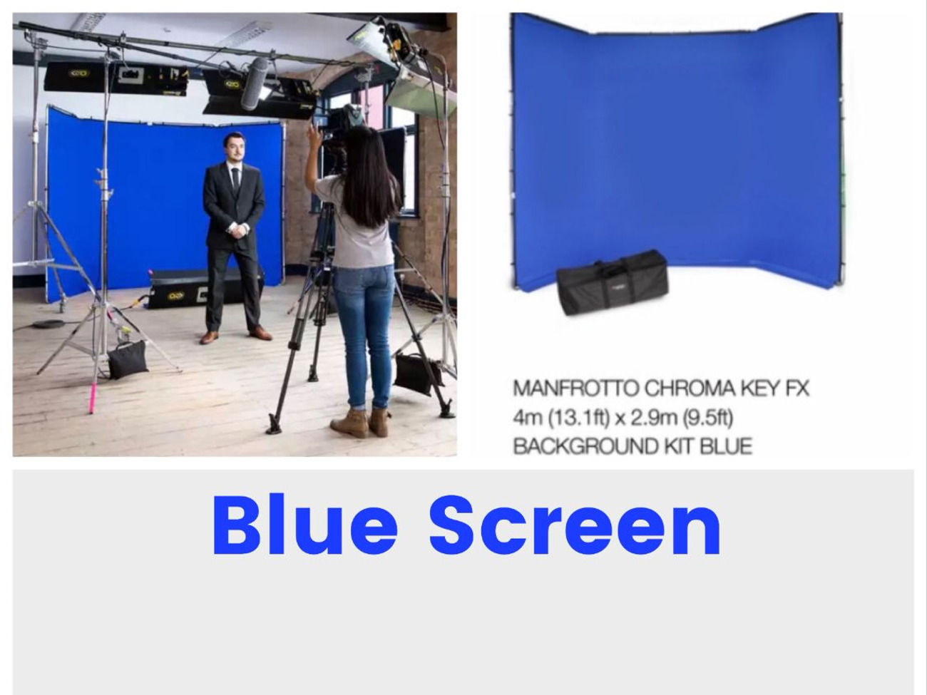 Blue screen 4m chromakey backdrop camera studio green fx