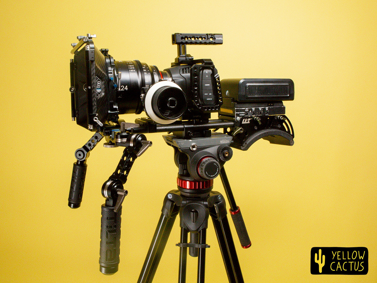 Bmpcc 6k kit bundle with cine prime lens and shoulder rig kit and v-locks battery 