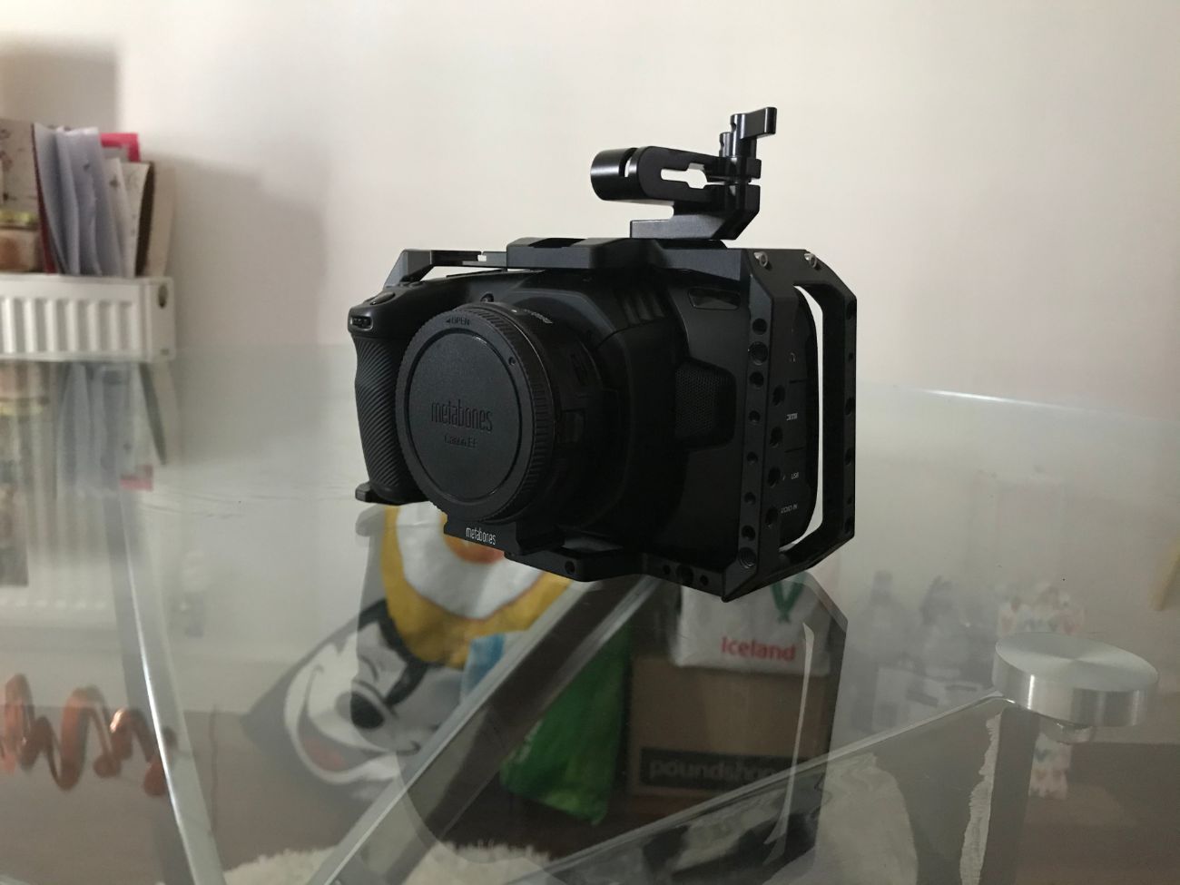 Bmpcc 4k + 1tb ssd + metabones + battery pack + 10 batteries