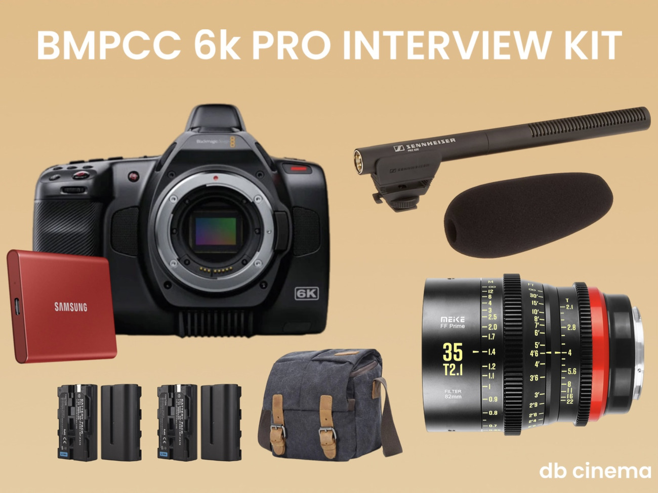 Rent BMPCC 6k Pro Blackmagic camera Senheiser mic zoom Lens