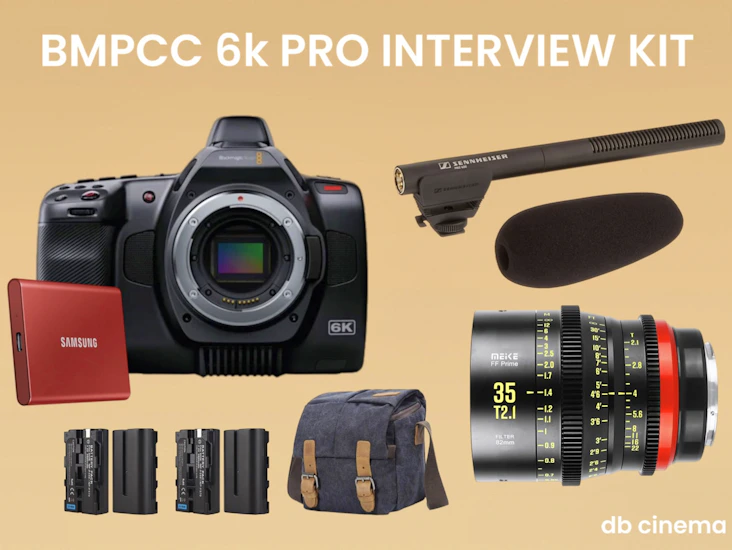 Bmpcc 6k pro blackmagic camera + senheiser mic + zoom lens interview kit