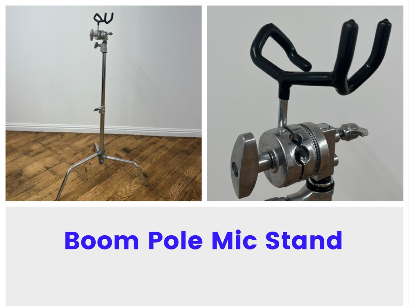 Boom pole mic cradle mount c stand xlr sound zoom microphone 