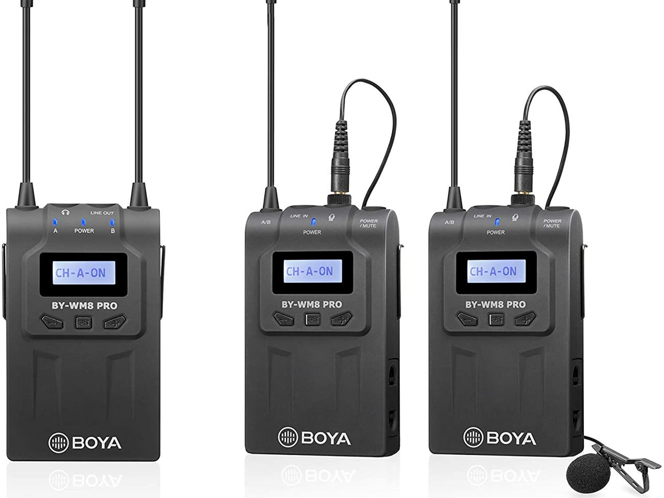 Boya dual uhf wireless lavalier microphone system