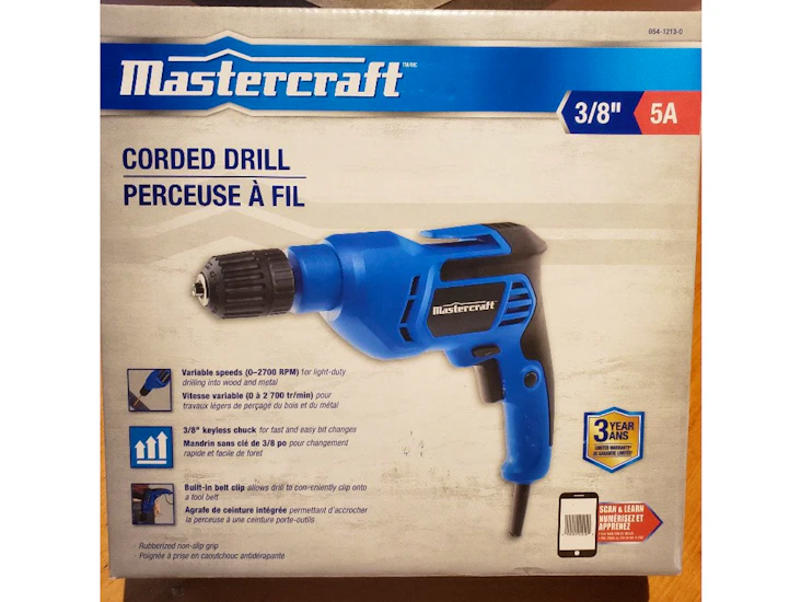 Brand new - mastercraft corded drill