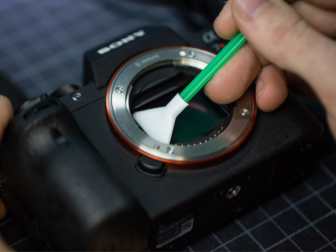 Full frame camera sensor cleaning