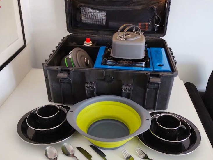 Camping festival picnic all in one kitchen for two