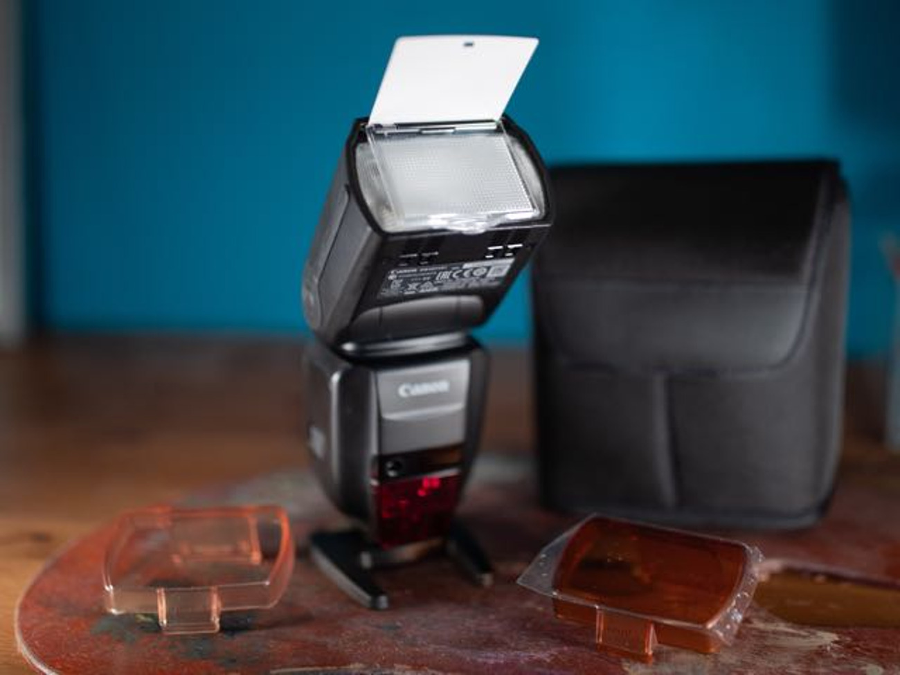 Canon speedlite and transmitter, with sekonic meter