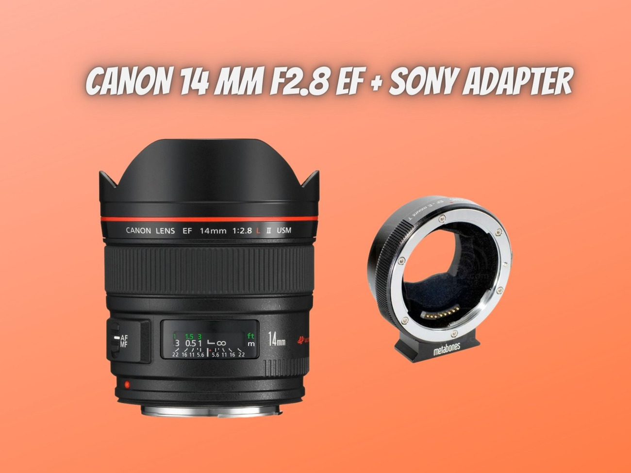 Canon 14mm 2.8 +  adapter for sony 