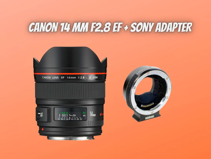 Canon 14mm 2.8 + adapter for sony
