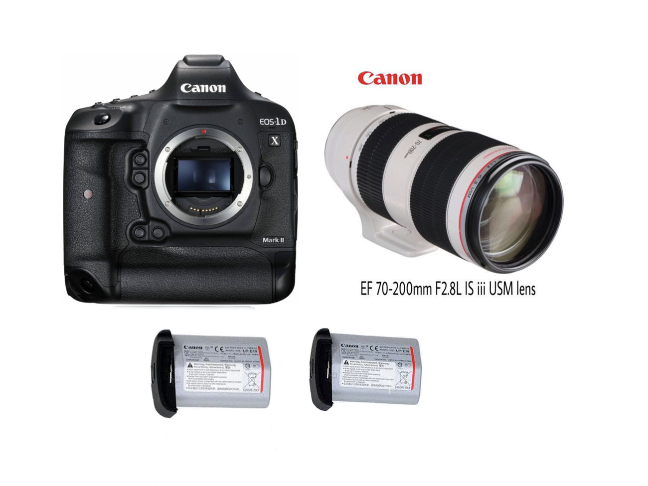 Canon 1dx mark ii + 256gb + canon 70-200mm f2.8l is usm iii