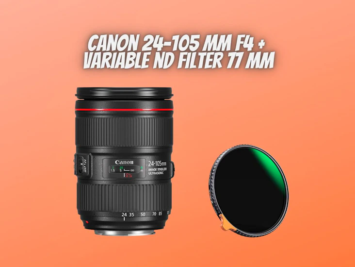 Canon 24-105 mm f/4l is ii usm + variable nd filter 77mm