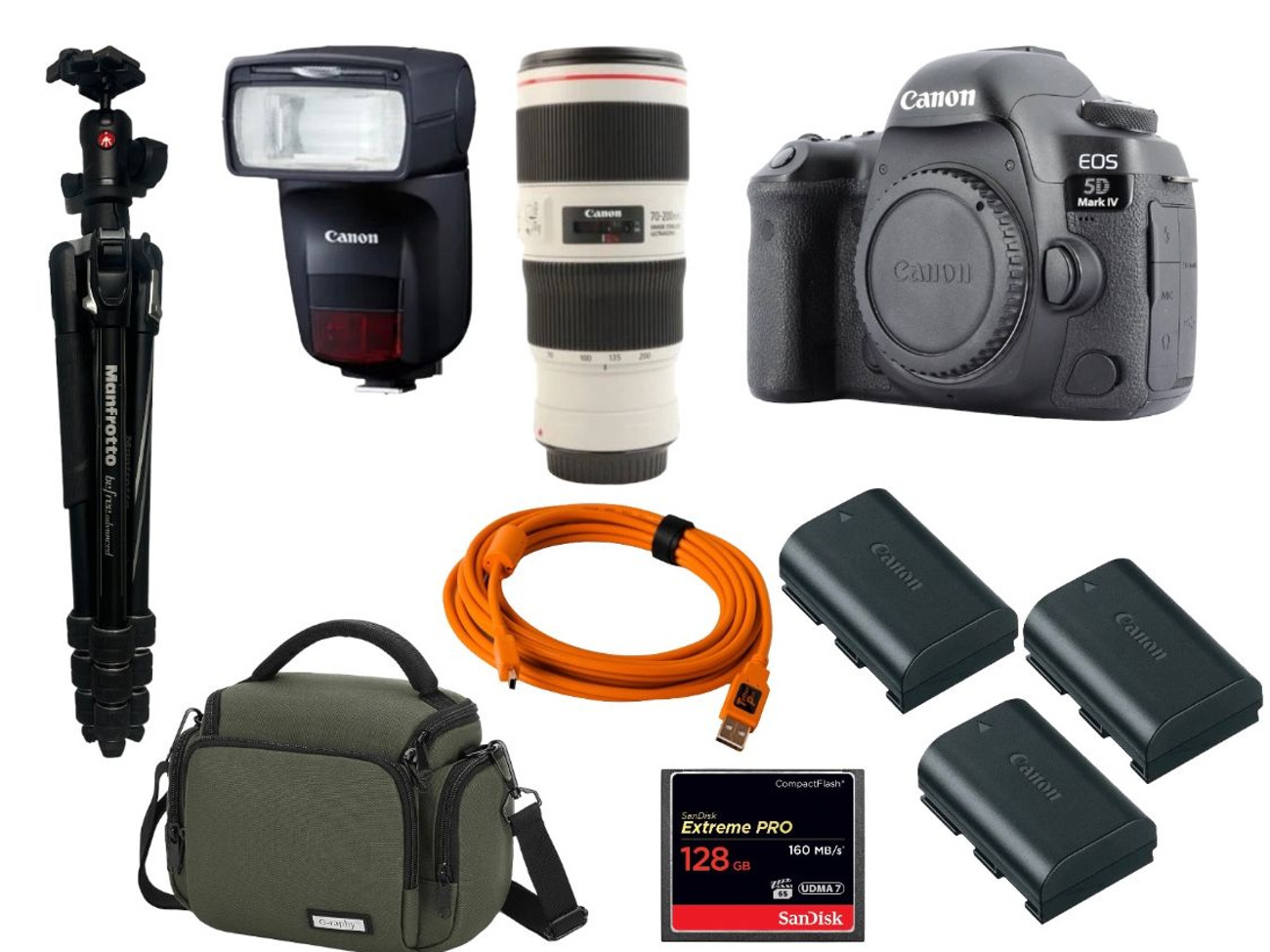 Canon 5d mark 4 iv camera tether cable tripod 70 200 f4 lens flash lens