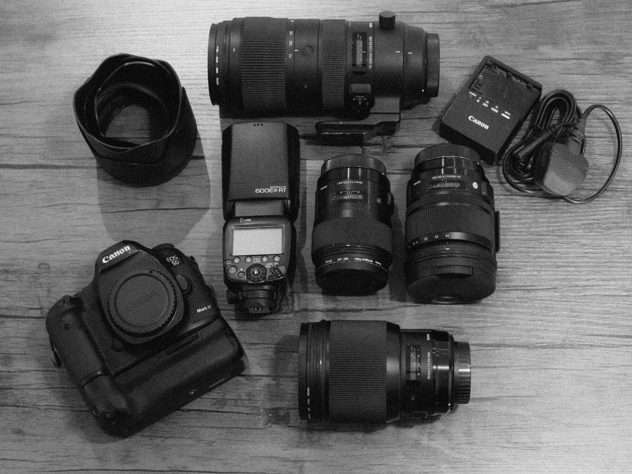 Canon 5d mark iii,  24 -105mm, 35mm, 85mm