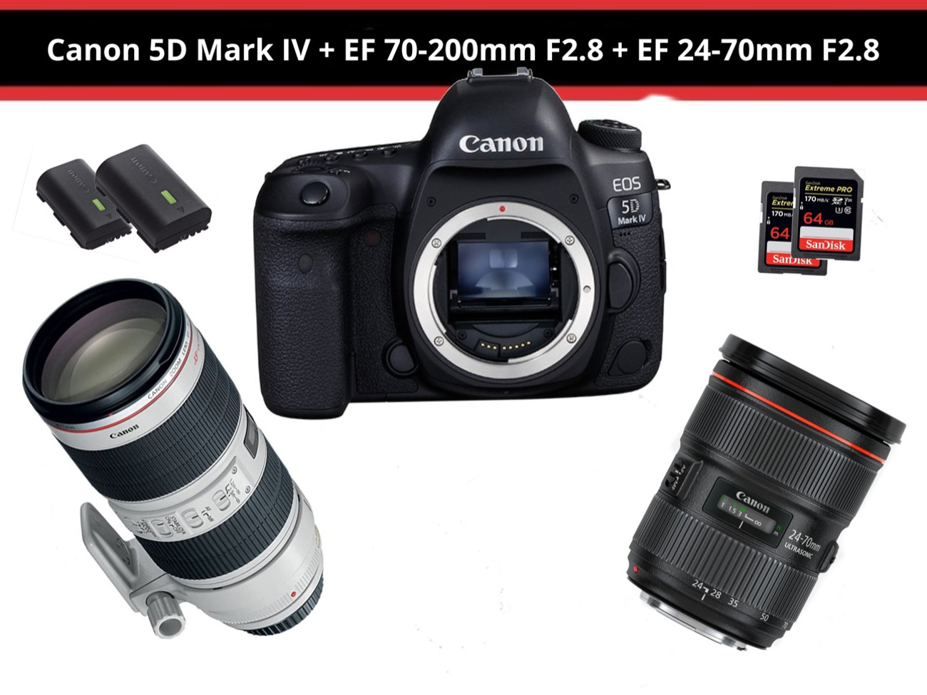 Canon 5d mark iv + 24-70mm + 70-200mm