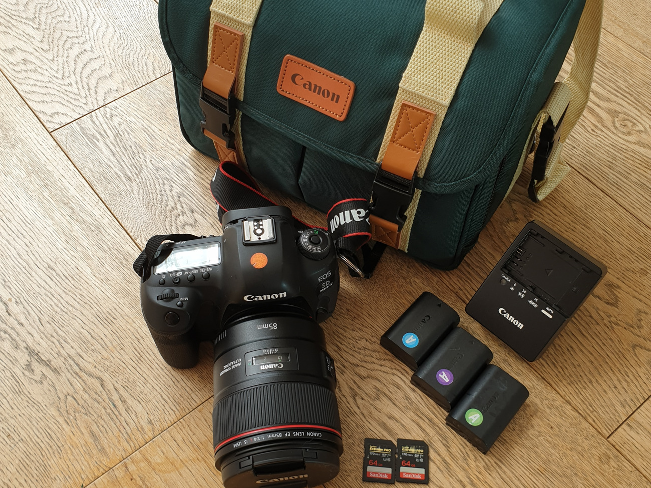 Canon 5d mark iv and 85mm f/1.4l is usm