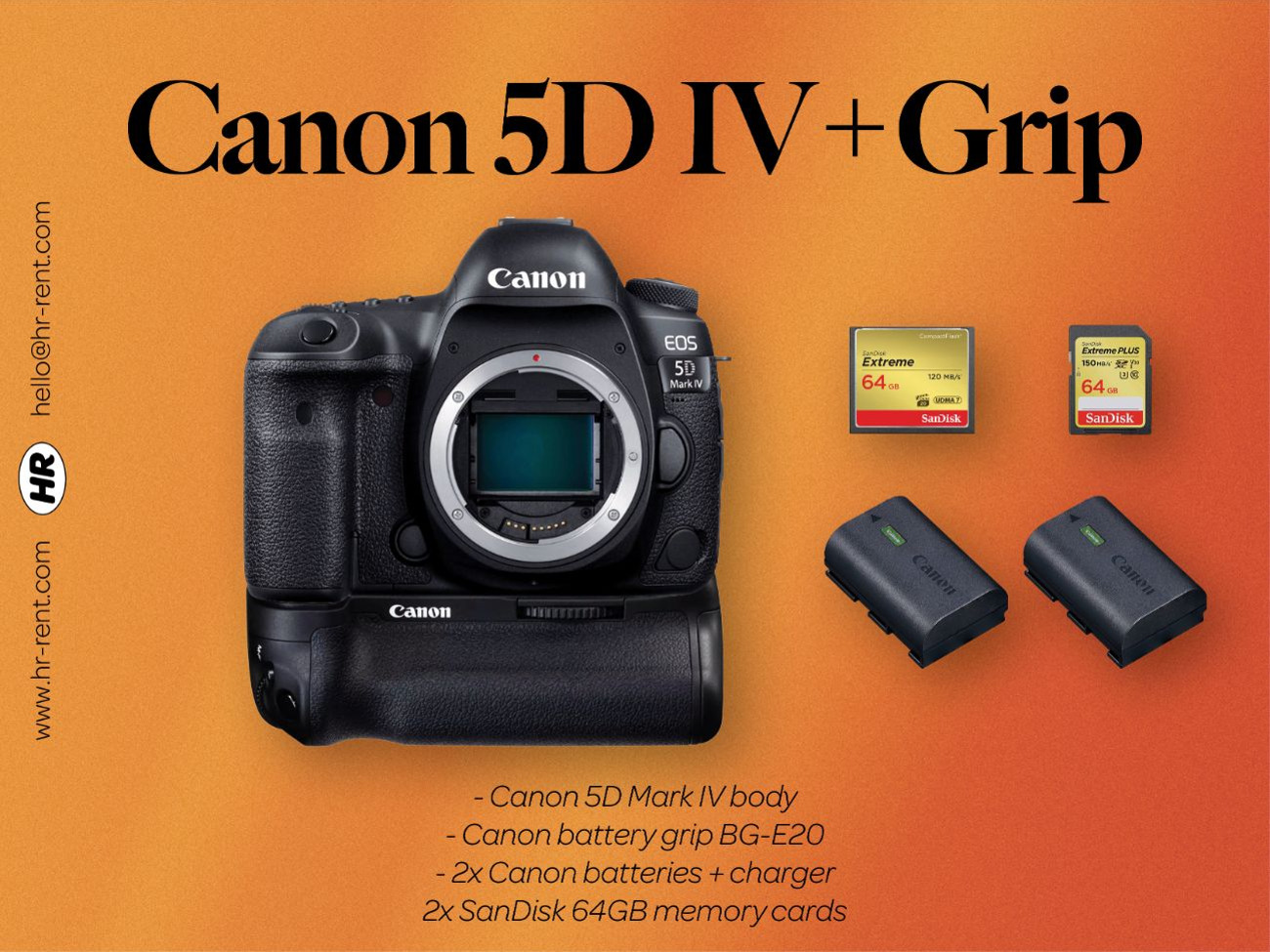 Canon 5d mark iv body + battery grip (canon 5d iv body)