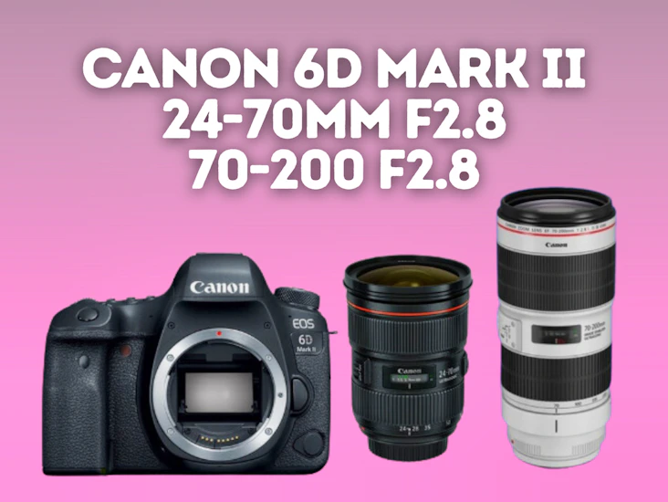 Canon 6d mark ii + 24-70mm f2.8 l ii, 70-200 f2.8ii lens eos