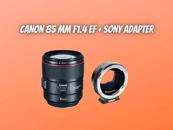 Canon 85mm 1.4 is lens + adapter for sony