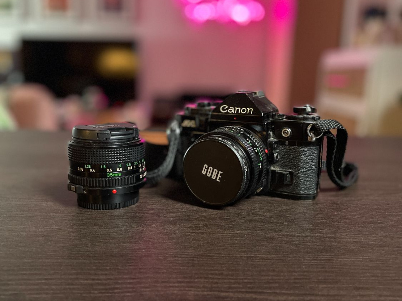 Canon a1 35mm film camera inc. 50mm + 35mm fd lens