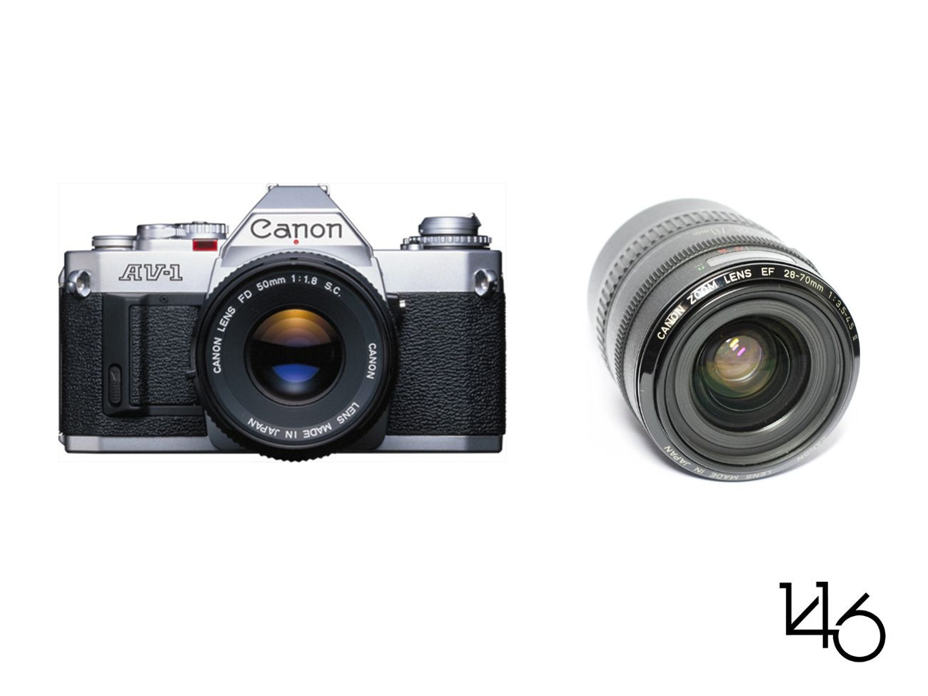 Canon av-1 35mm film camera + 2 lenses