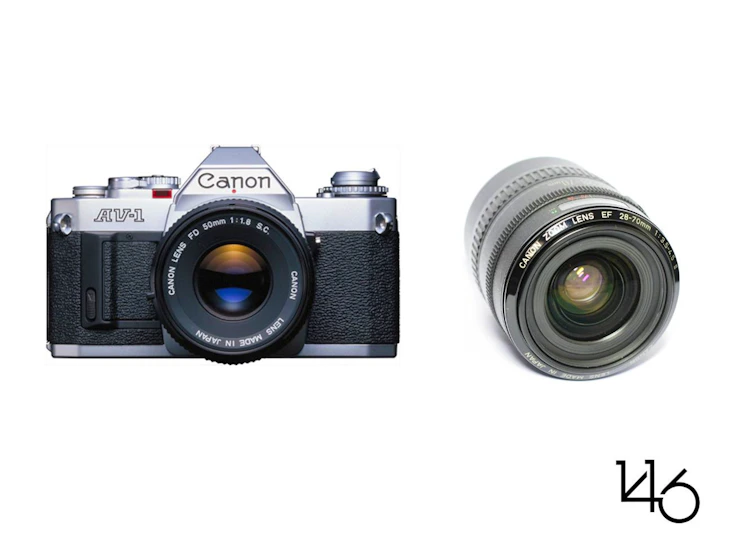 Canon av-1 35mm film camera + 2 lenses