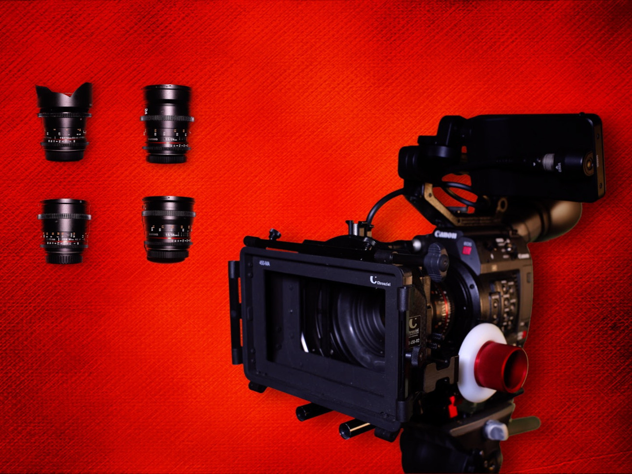Canon c200 cinema kit & 4x samyang cinema lenses