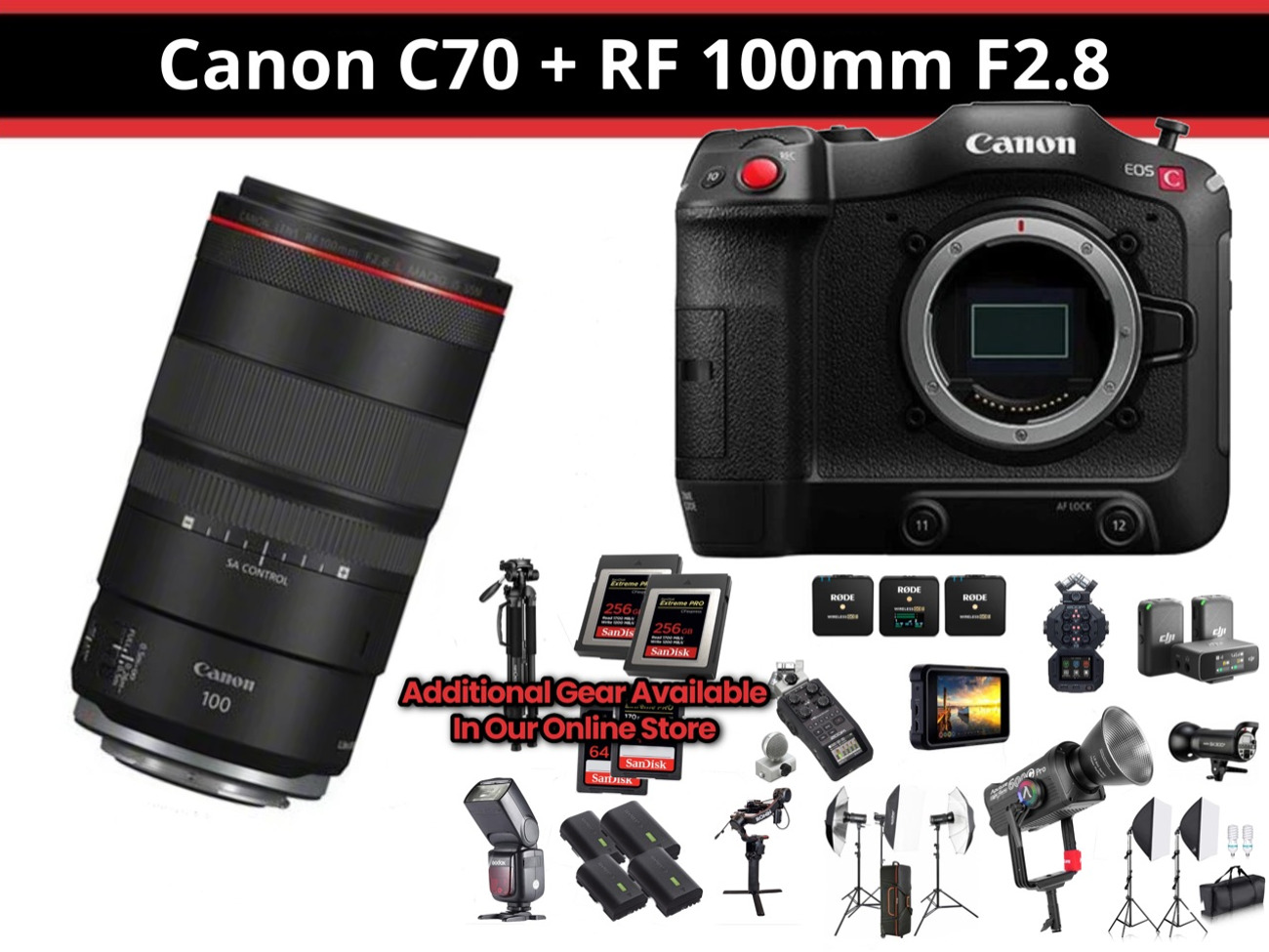 Canon c70 + rf 100mm f2.8 macro