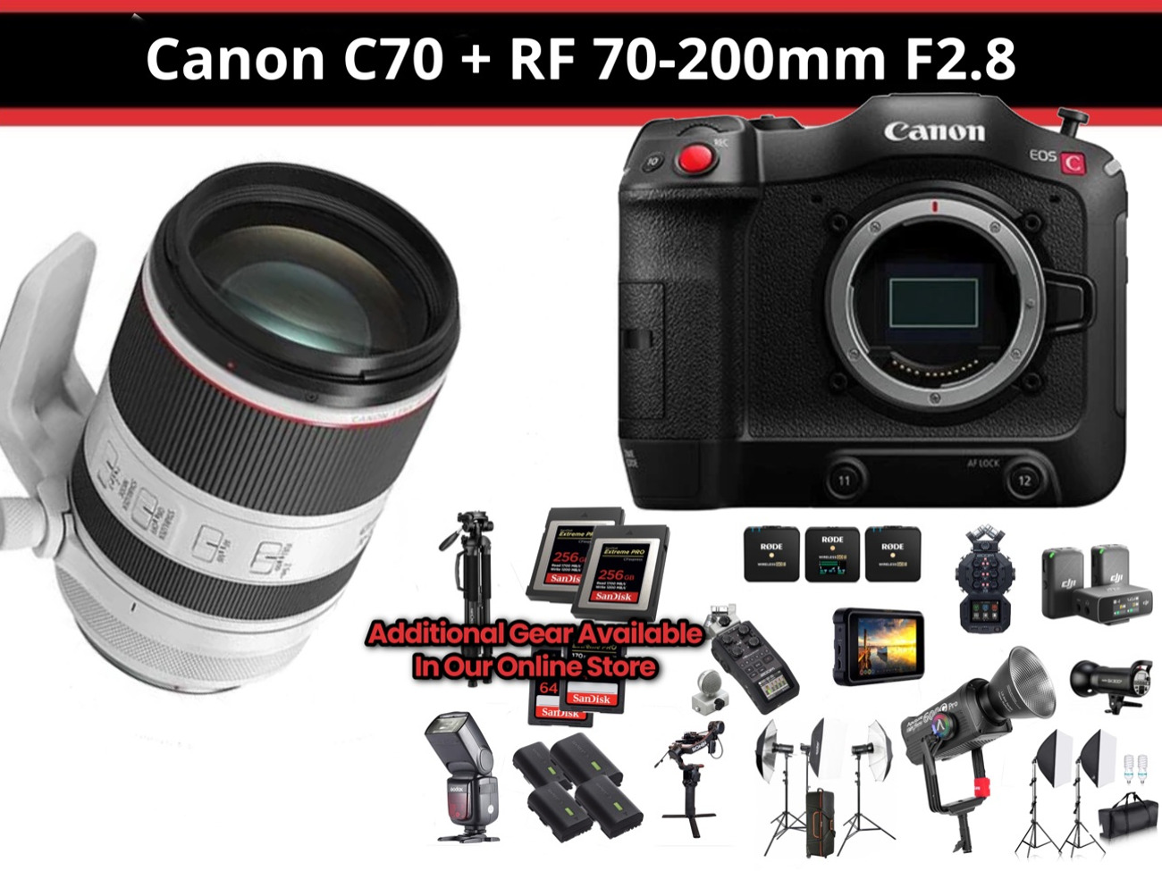 Canon c70 + rf 70-200mm f2.8